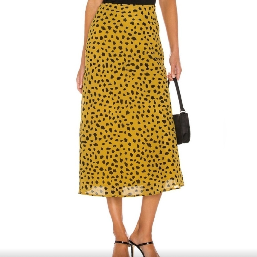 Lovers and Friends Revolve Midi Skirt Mara Print XS Leopard Cheetah Print